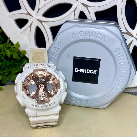 G-Shock Women's White and Rose Gold Watch - Picture 1 of 7